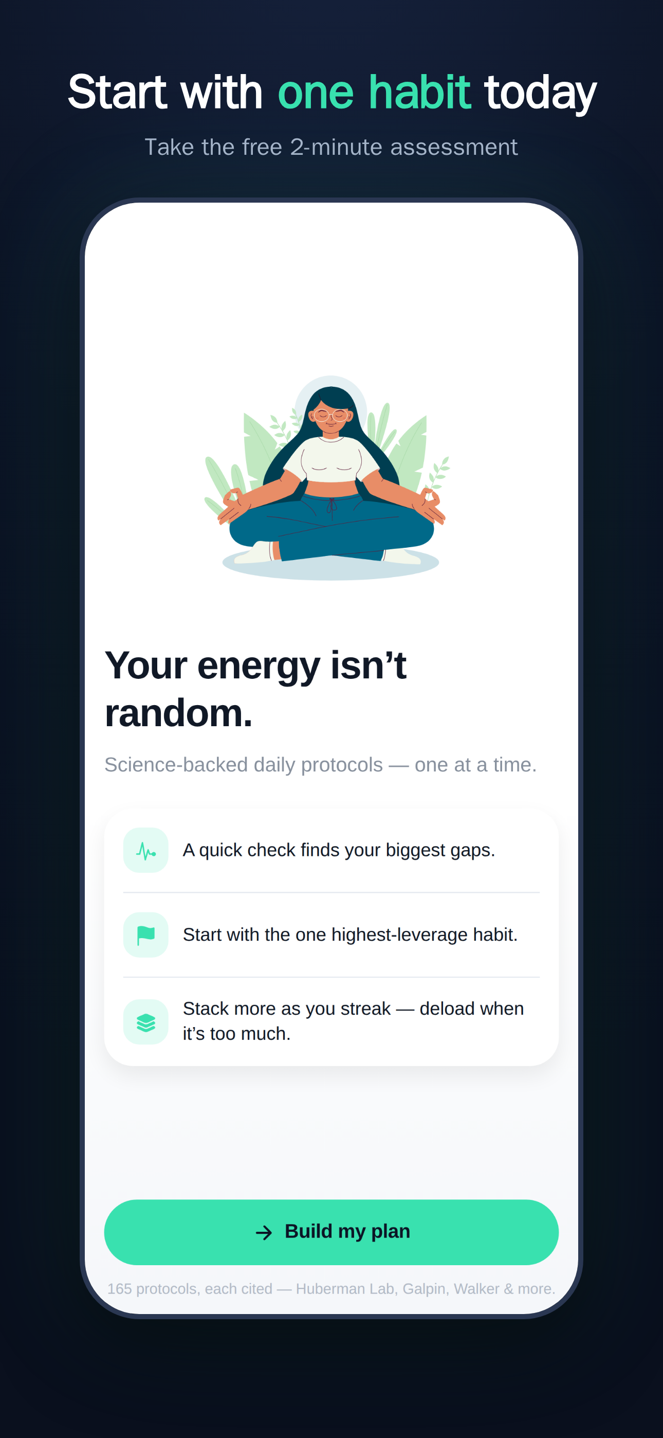 Assessment start screen with app icon